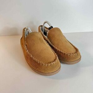 Lands'‎ End Mens' Tan Suede Slip On Moccasin Slippers Sz. 9